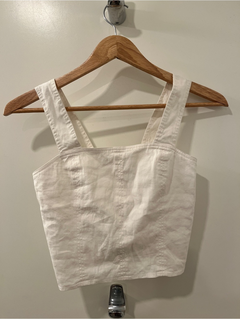 Vince XS Women's White Square-Neck Tank Top